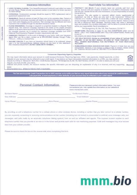 USA California MoneyLion Bank wyciąg z kredytu hipotecznego w formatach Word i PDF, 3 strony 3